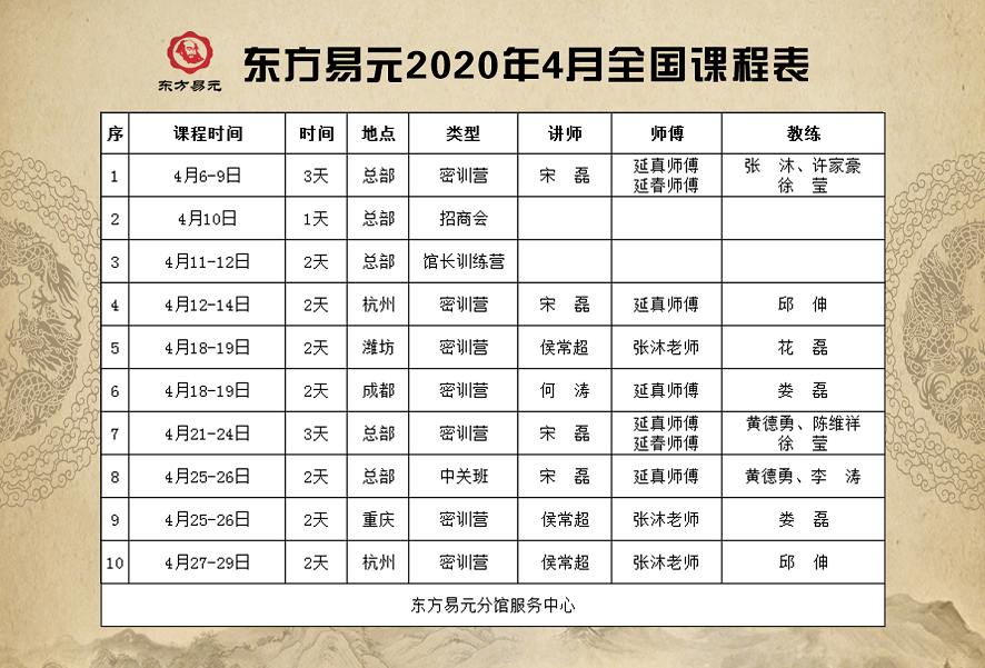 易元洗髓功4月份开班通知