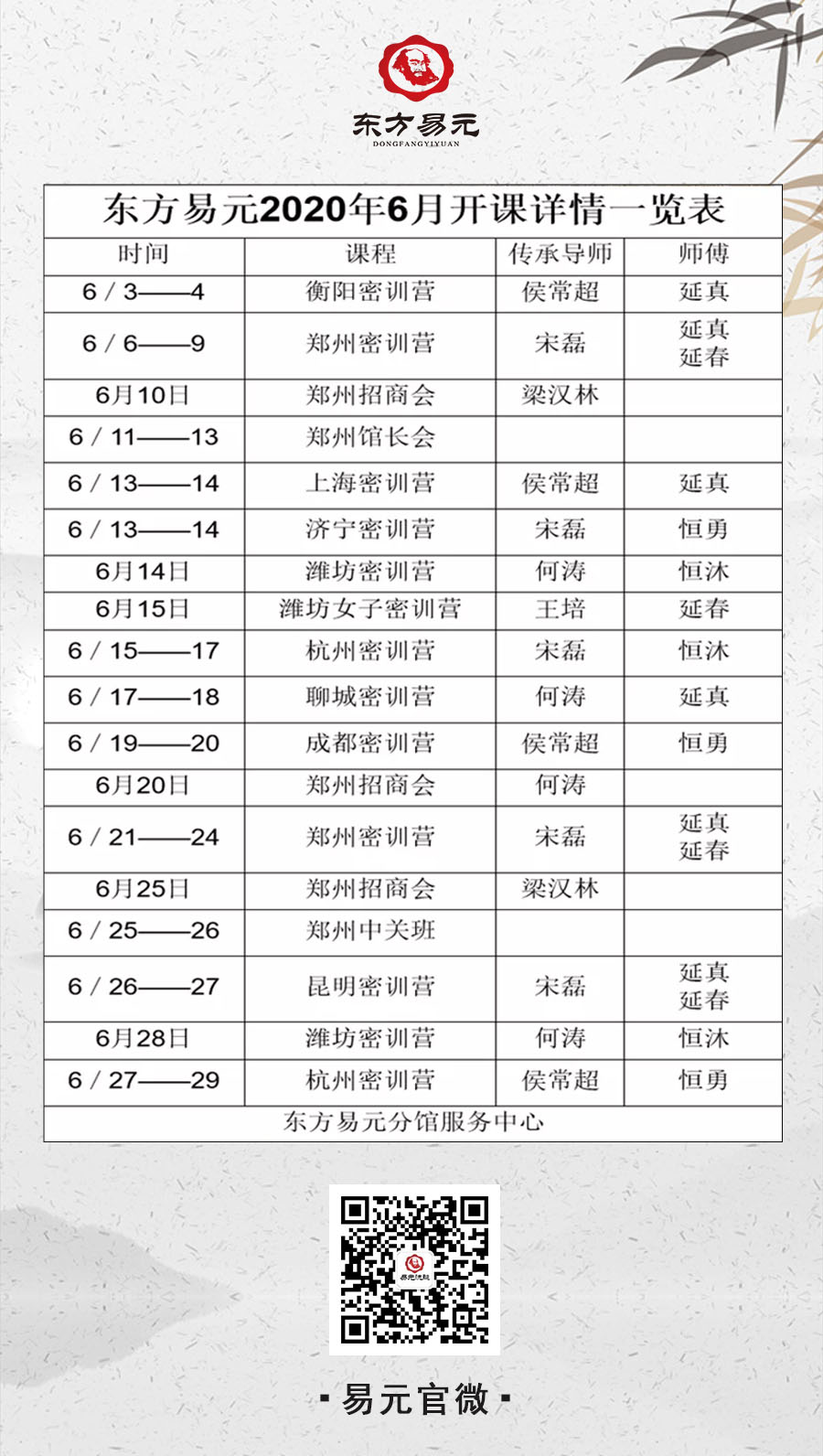 易元洗髓功6月份开班通知